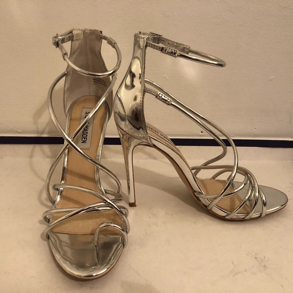 Steve Madden Satya Heels Silver